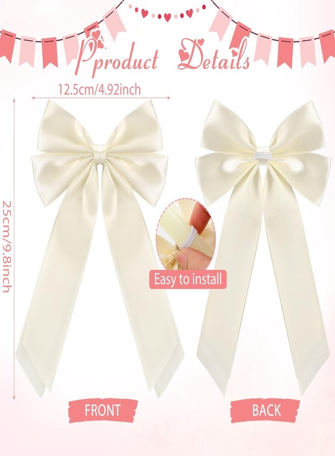 Conelist 4 Pcs Bow Taper Candles Coquette Taper Candles Wedding Candles Decor 10 Inch Smokeless Unscented Candle Cowgirl Gifts for Coquette Bachelorette Bridal Wedding Party(Ivory) - Image 5